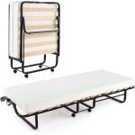 Giantex lit dappoint pliant 199 x 80 cm avec roulettes et matelas en mousse  mmoire lit 1 place cadre ...