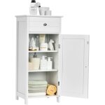 Giantex meuble colonne salle de bain h 88cm - 1 tiroir et placard  3 etages avec porte - tagres rglables ...