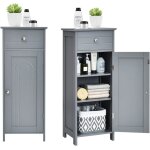 Giantex meuble colonne salle de bain h 88cm - 1 tiroir et placard  3 etages avec porte - tagres rglables ...