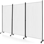 Giantex paravent à 3 panneaux pliable avec 8 roues - 262x180 cm - closion de séparation - cadre en fer ... Giantex paravent à 3 panneaux pliable avec 8 roues - 262x180 cm - closion de séparation - cadre en fer ...