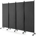 Giantex paravent à 4 panneaux pliable avec 10 roues - 225x173 cm - closion de séparation - cadre en fer ... Giantex paravent à 4 panneaux pliable avec 10 roues - 225x173 cm - closion de séparation - cadre en fer ...