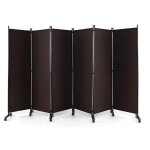 Giantex paravent � 6 panneaux pliable � roulettes - 3345x 172 cm - closion de s�paration - cadre en fer ...