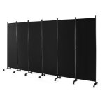 Giantex paravent  6 panneaux pliable  roulettes - 3345x 172 cm - closion de sparation - cadre en fer ...