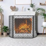 Giantex pare - feu cheminée à 3 panneaux pliable en fer - 133 x 78 cm - Écran de cheminée / pare - étincelles ... Giantex pare - feu cheminée à 3 panneaux pliable en fer - 133 x 78 cm - Écran de cheminée / pare - étincelles ...