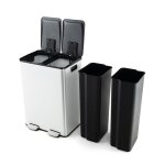 Giantex poubelle  pdale tri slectif - 2 seaux 30 l en inox amovibles - avec bote dsodorisante et ...