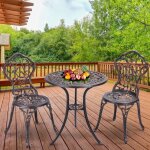 Giantex salon de jardin 1 table et 2 chaises ensemble de jardin en aluminium moulé pour 2 personnes effet ... Giantex salon de jardin 1 table et 2 chaises ensemble de jardin en aluminium moulé pour 2 personnes effet ...