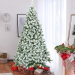 Giantex sapin de noël artificiel floqué 230 cm - arbre de noël blanc - support en fer pliable - 1346 ... Giantex sapin de noël artificiel floqué 230 cm - arbre de noël blanc - support en fer pliable - 1346 ...