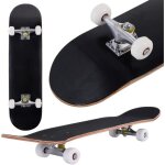 Giantex skateboard complet dimension 79x20cm en rable noir charge dynamique maxi 40kg