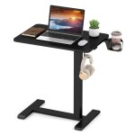 Giantex table dappoint en forme de c roulante hauteur rglable 655 - 100 cm table de canap avec crochets ...