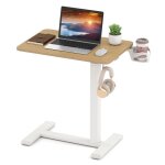 Giantex table dappoint en forme de c roulante hauteur rglable 655 - 100cm table de canap avec crochets ...