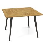 Giantex table de jardin en bois dacacia carré pour 4 personnes pieds en métal trou pour parasol de 5 ... Giantex table de jardin en bois dacacia carré pour 4 personnes pieds en métal trou pour parasol de 5 ...
