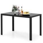 Giantex table � manger rectangulaire plateau en verre tremp� pieds en m�tal 120 x 70 x 75 cm pour salon ...