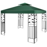 Giantex toit de rechange pour tonnelle de jardin 3x3m double impermable en polyester trou daration ...