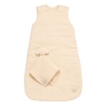 Gigoteuse bb hiver en double gaze de coton et son doudou mouchoir - uni vanilla
