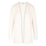 Gilet femme morgan avec manches longues et col rond cru