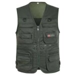 Gilet homme de p�che respirant et l�ger avec multi - poches - xh654 vert