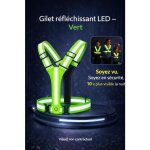 Gilet r�fl�chissant led ? haute visibilit� nuit ? ajustable ? running et v�lo - lbdc�