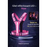 Gilet r�fl�chissant led ? haute visibilit� nuit ? ajustable ? running et v�lo trotinette - lbdc�