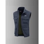 Gilet sans manche homme lger multi - poches sechage rapide grande taille - bleu