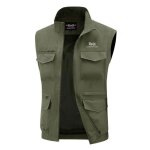Gilet sans manche homme l�ger multi - poches sechage rapide grande taille - vert