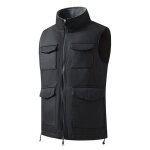 Gilet sans manche homme r�versible exterieur casual sport col montant - noir