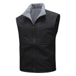 Gilet sans manche réversible homme casual col montant chaude - noir Gilet sans manche réversible homme casual col montant chaude - noir