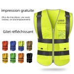Gilet de scurit rflchissant haute visibilit - vtements de scurit pour chantier - logo personnalisable ...