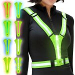 Gilet de s�curit� unisexe gilet r�fl�chissant running gilet reflechissant v�lo led rechargeable usb - ...