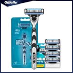 Rasoir mach 3 - gillette - professionnel - manuel - 1 rasoir 4 lames - tte lavable