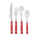 Mnagre 24 pices - gimel - rouge - inox - style contemporain