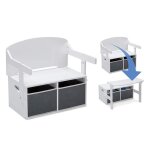 Ginger home ? banc enfant 3 en 1 avec bureau et rangements bois blanc et gris siège table et coffres ... Ginger home ? banc enfant 3 en 1 avec bureau et rangements bois blanc et gris siège table et coffres ...