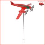 Girouette davion en m�tal 3d rouge antirouille lisse moulin � vent pour jardin patio