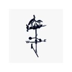 Girouette de toit graphique modèle cigogne avec support universel Girouette de toit graphique modèle cigogne avec support universel