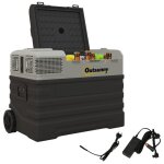 Glaci�re �lectrique � compression 56l portable - outsunny - modes eco / max tige t�lescopique et roulettes ...