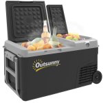 Glacière électrique portable homcom congélateur et réfrigérateur avec 2 zones 27 l 12 / 24 v dc et 100 ... Glacière électrique portable homcom congélateur et réfrigérateur avec 2 zones 27 l 12 / 24 v dc et 100 ...