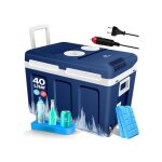 Glaci�re � roulettes 40l - kesser - thermo�lectrique - 12v / 230v - bleu marine - classe a + +