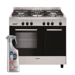 Glem cuisinire piano de cuisson 5 foyers brleurs gaz inox 90x60cm four catalyse gazinire 66l