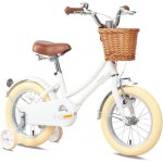 Glerc 12 pouces vlo rtro pour filles de 3 4 5 ans avec roues dentranement panier et sonnette blanc ...