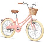 Glerc v�lo enfant 20 pouces pour 6 7 8 9 10 ans style r�tro vintage avec panier roues dentra�nement et ...