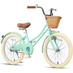 Glerc vlo pour enfants 20 pouces vlo rtro pour filles ges de 7  13 ansavec panier en osier et bquille ...