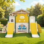 Glissire double enfants pirate 7 - en - 1 - jeu intrieur / extrieur avec stockage intgr pour 1. ...