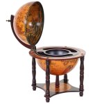 Globe terrestre bar de salon mcw - t874 minibar bois deucalyptus