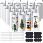Gobelets thermos � sublimation de 59 cl - vevor - 24pcs - bouteille sublimable en acier inoxydable - ...