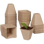 Godets semis biod�gradables lot pratique de 50 carr� hlp 8 x 8 x 8 cm pots de jardinage en papier nature ...