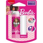 Gomme rtractable - maped - barbie - rose - avec recharge - systme rotatif facile  utiliser
