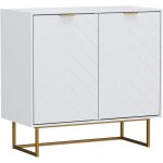Goobuy buffet bas  2 portes armoire de rangement manche et pieds en mtal couleur dor 80 x 40 x 775 ...