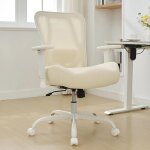 Goobuy chaise bureau ergonomique siège epais de 15cm accoudoirs et hauteur réglable capacité 226kg(beige) ... Goobuy chaise bureau ergonomique siège epais de 15cm accoudoirs et hauteur réglable capacité 226kg(beige) ...