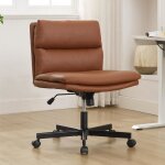 Goobuy chaise de bureau sans accoudoirs fauteuil bureau avec assise elargir fauteuil pivotant avec roulettes ...