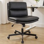Goobuy chaise de bureau sans accoudoirs fauteuil bureau avec assise elargir fauteuil pivotant avec roulettes ...