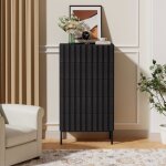 Goobuy commode � 5 tiroirs 60cm commode �troite avec grand espace de rangement pieds m�tal motif de ligne ...